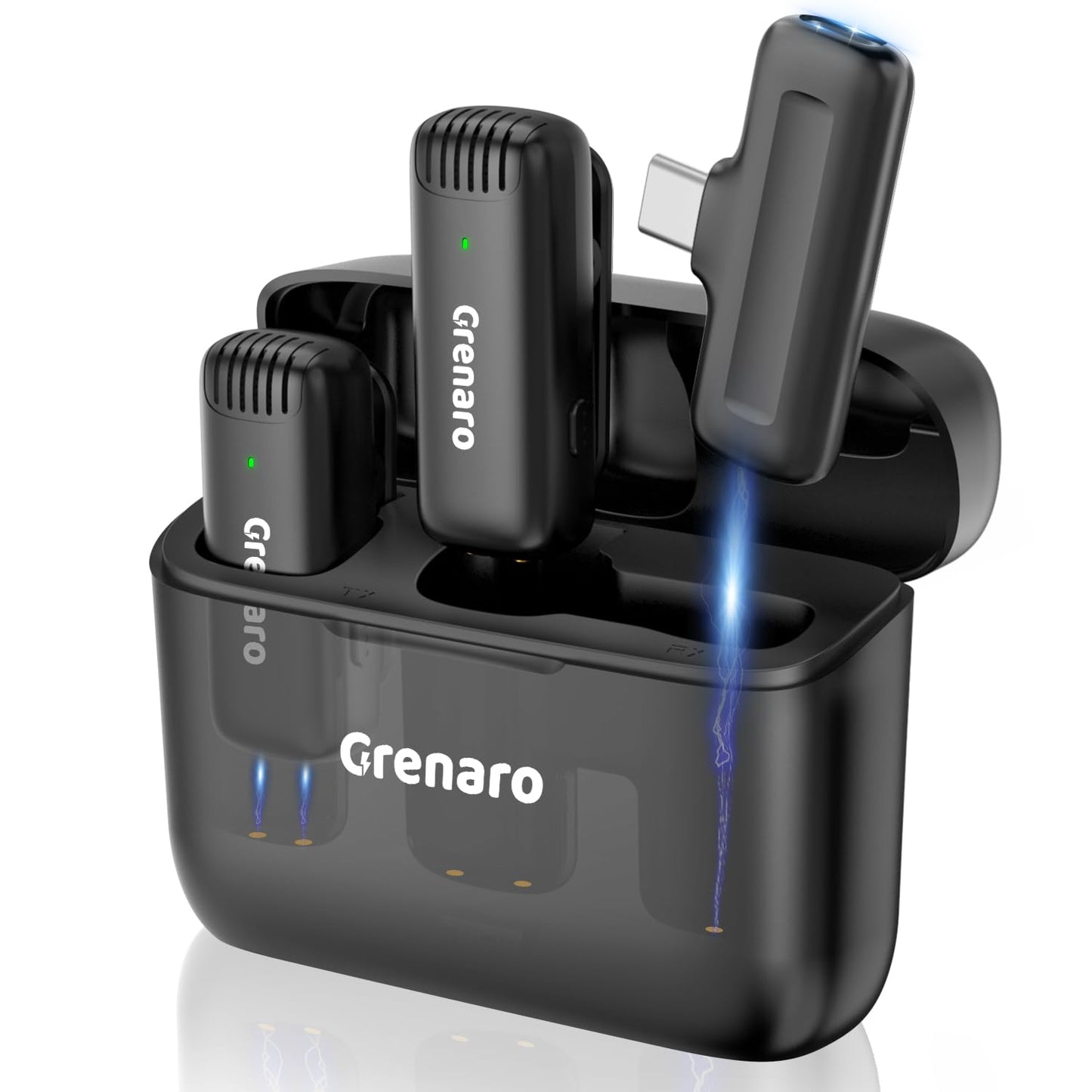 J13 Wireless Mic, Noise Reduction Lapel Mic with Charging Case, Wireless Mic