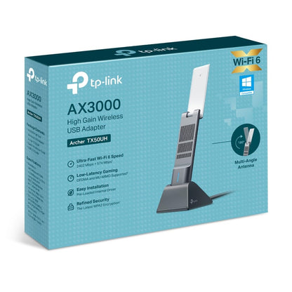 TP-Link Archer TX50UH AX3000 High Gain Wireless USB Adapter | 3000 Mbps Dual Band WiFi 6 | High Gain Antennas and Beamforming | USB 3.0 | WPA3 | OFDMA and MU-MIMO