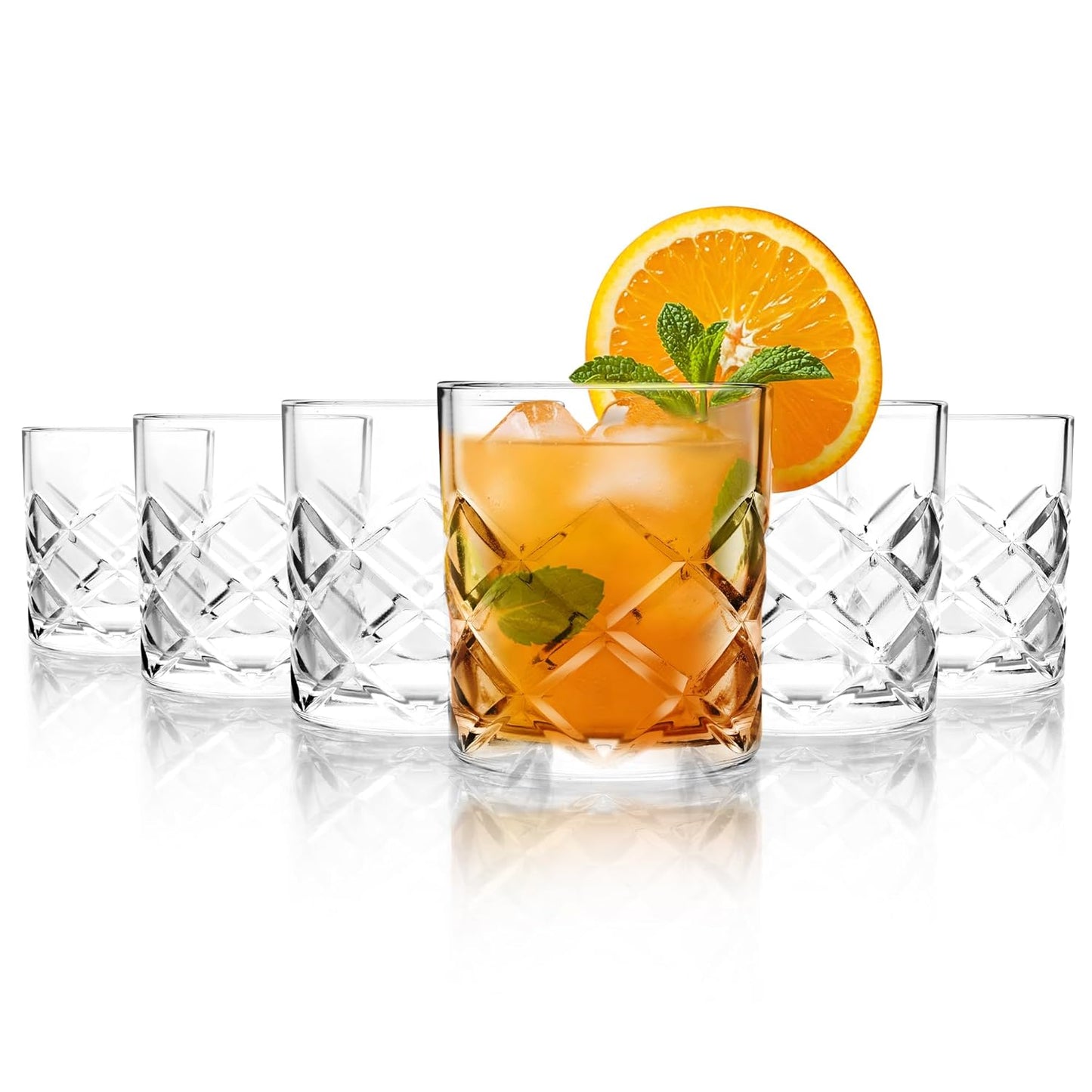 Cello Old Fashioned Juice Tumbler Glass Set of 6, 215ml