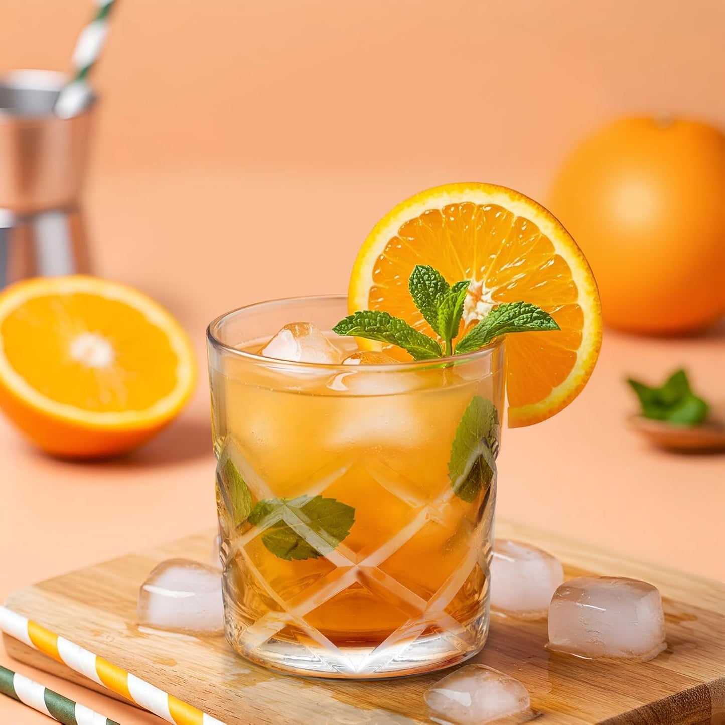 Cello Old Fashioned Juice Tumbler Glass Set of 6, 215ml