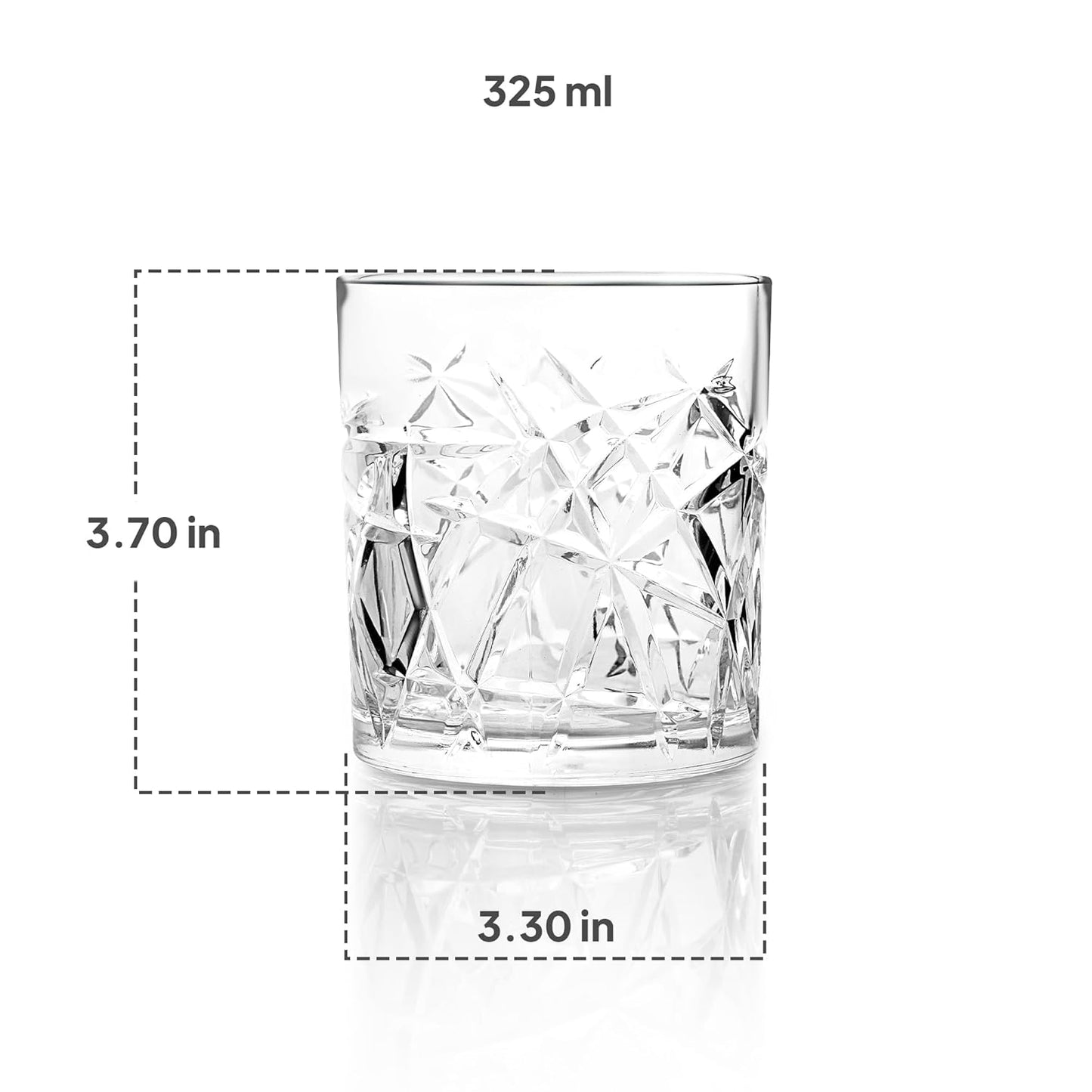 CELLO Swirl Rock Tumbler Glass Set of 6, 325ml