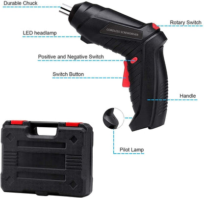Electric Screwdriver| usb rechargeable mini Screwdriver| Cordless Drill Screwdriver Bits Set |Electric Portable Drill Driver Machine