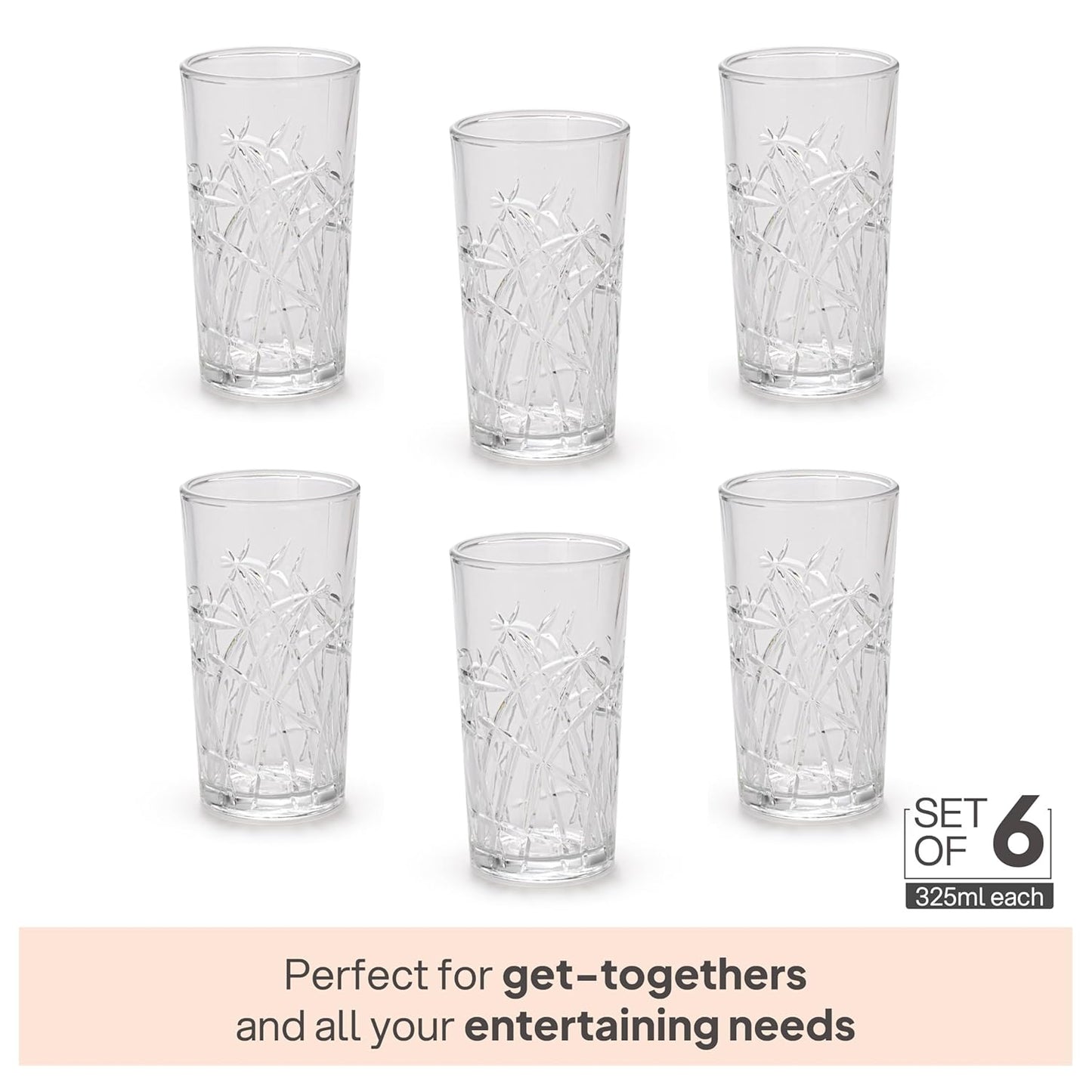 CELLO Swirl Hi-Ball Tumbler Glass Set of 6