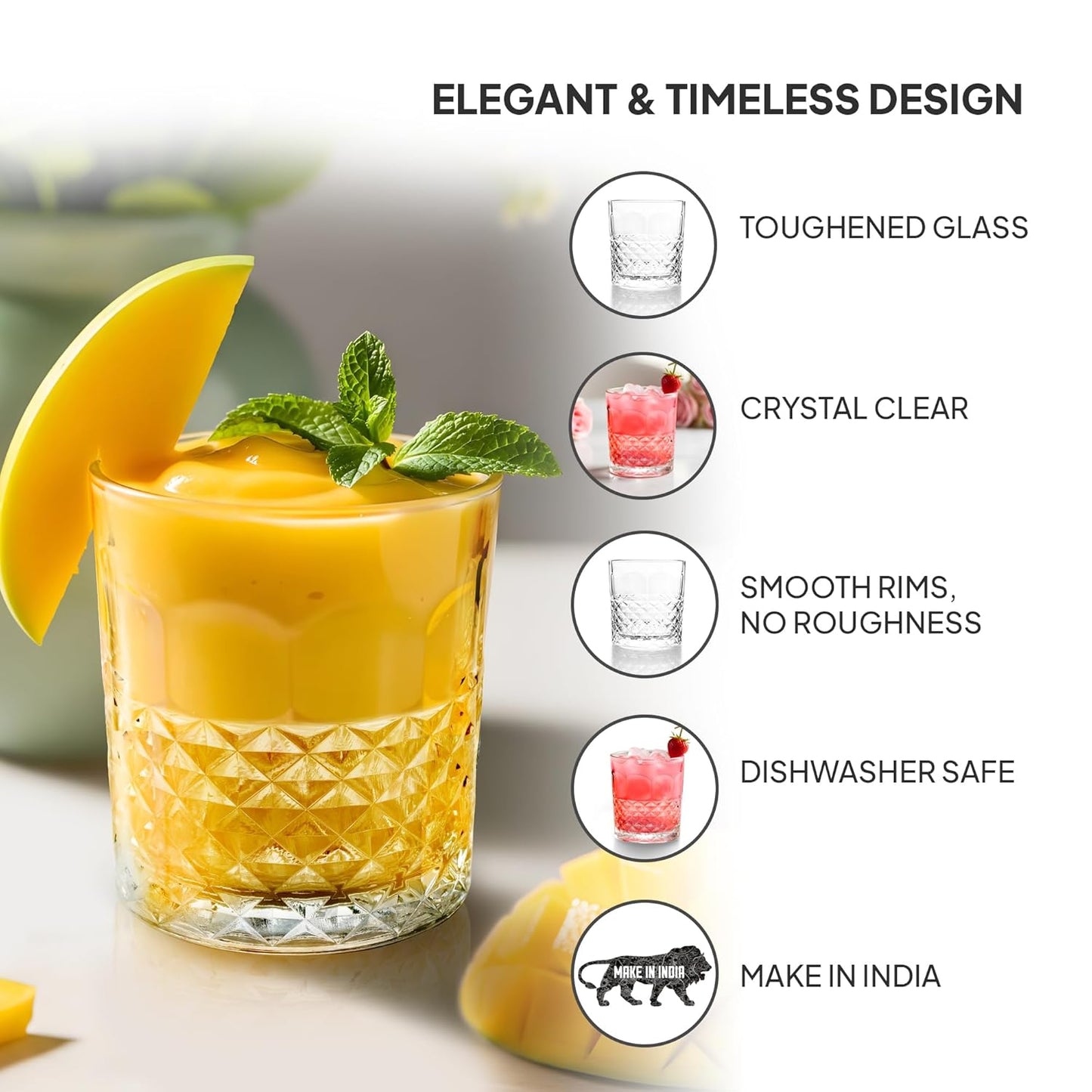 CELLO Unity Rock Tumbler Glass Set 325 ml