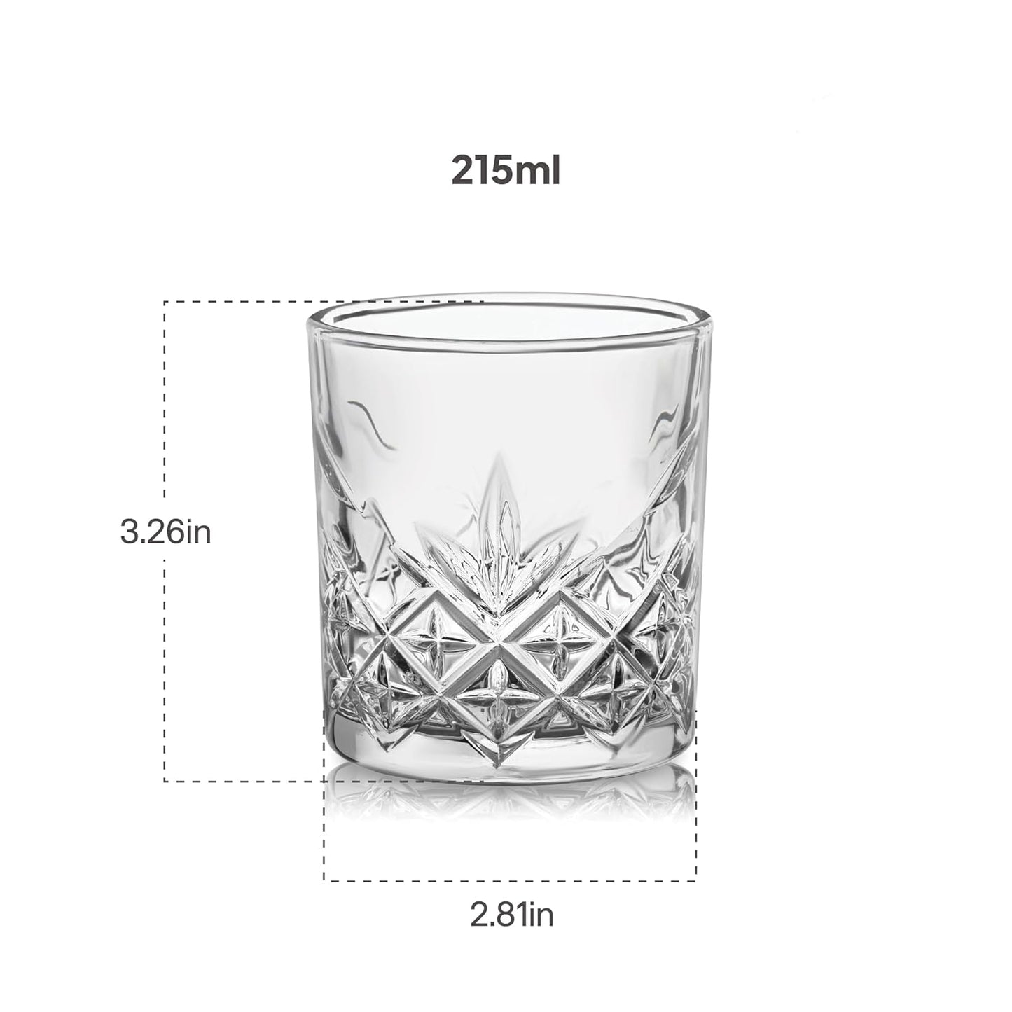 CELLO Classix Glass Tumblers | Set of 6 | 215ml