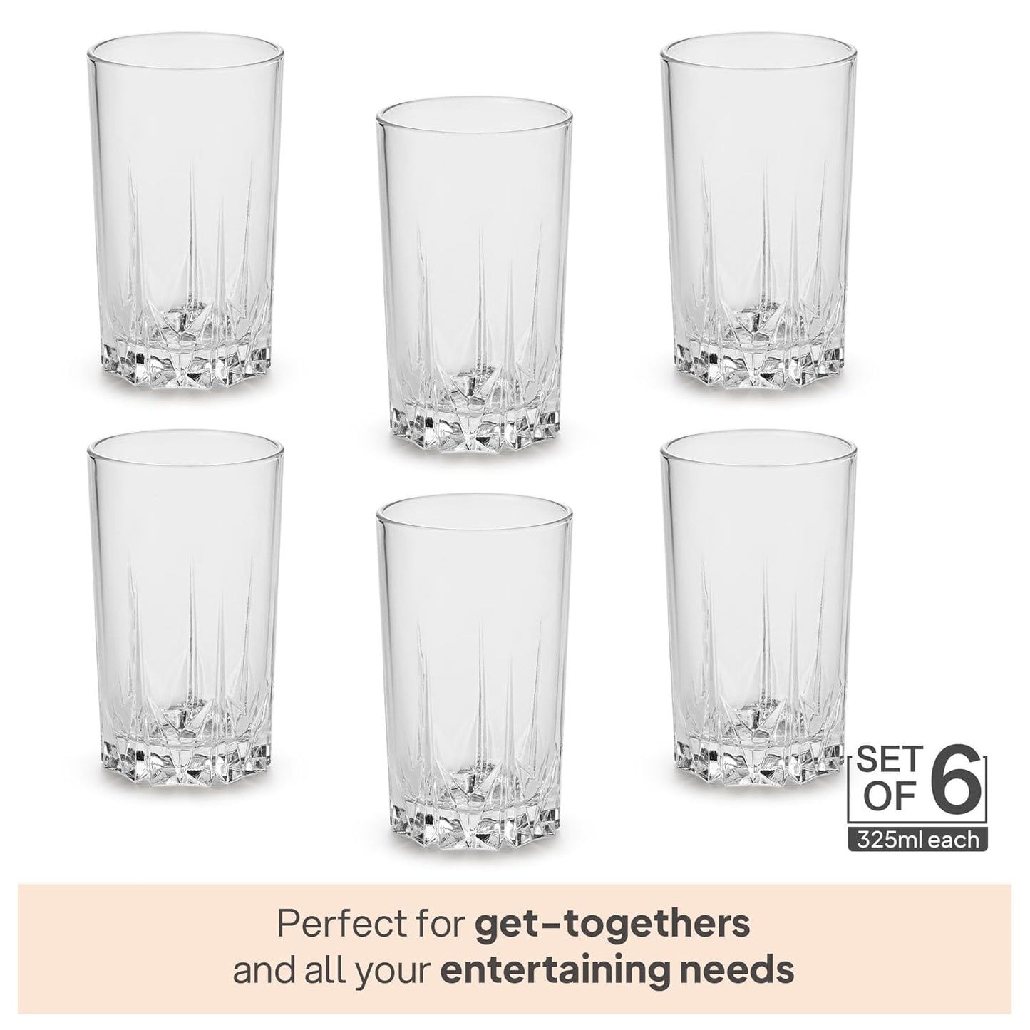 CELLO Estonia Glass Tumbler Set 310 ml Set of 6