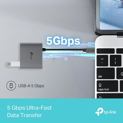 TP-Link UH3020C USB Type-C 3 in 1 Hub, USB 3.0, 5Gbps Data Transfer, USB A, HDMI 4K@60Hz, 100W PD 3.0 Fast Charging, Expand Connections, Self-Storage, Braided Cable, Plug&Play, Easy to use
