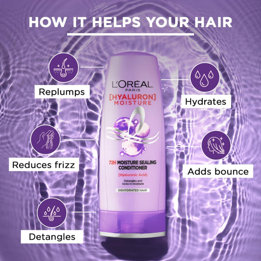 L'Oreal Paris Hyaluron Moisture 72H Filling Shampoo With Hyaluronic Acid for Dry & Dehydrated Hair