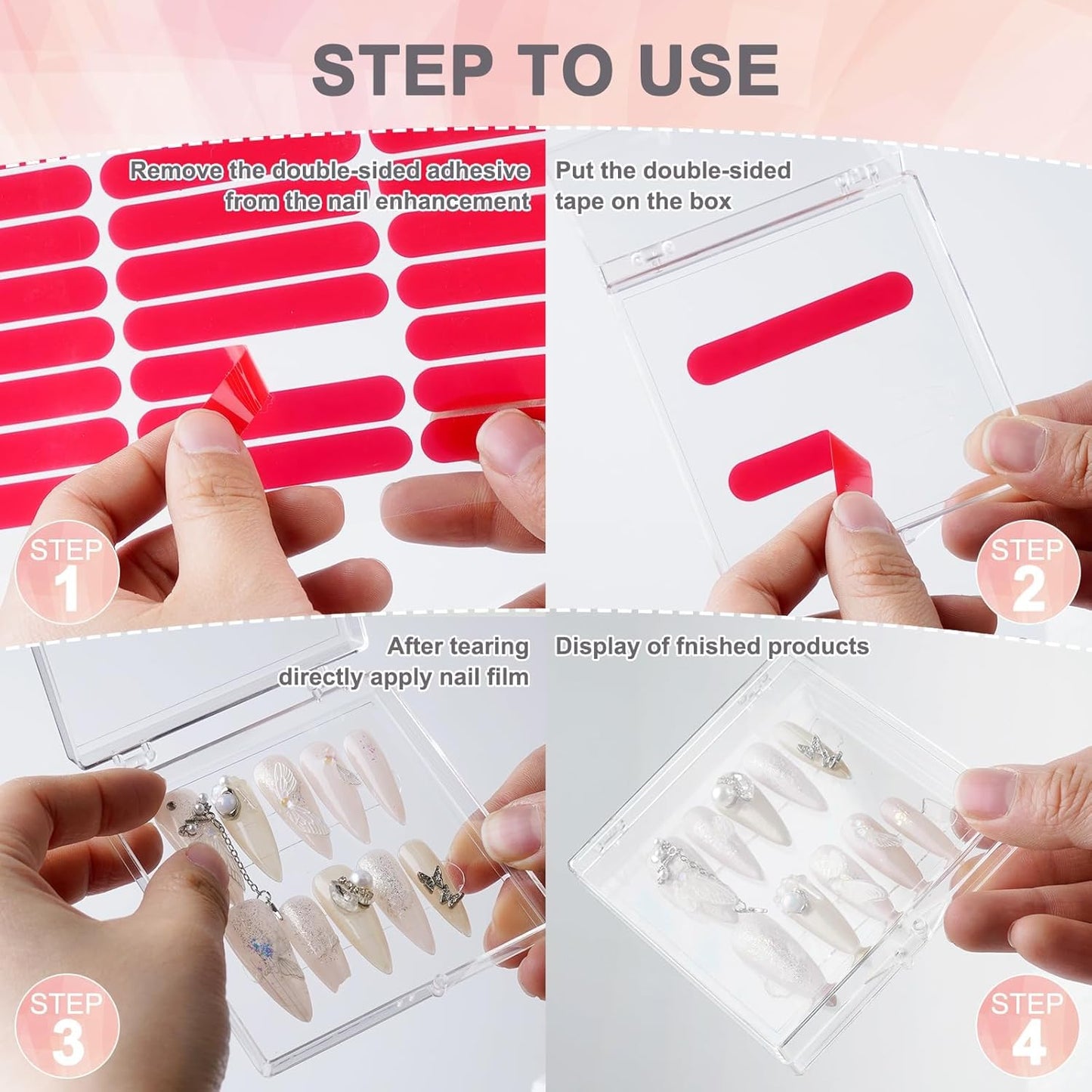 Large (8 x 8 cm) Nail Packaging Storage Box