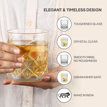 CELLO Classix Glass Tumblers | Set of 6 | 215ml