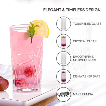 CELLO Swirl Hi-Ball Tumbler Glass Set of 6