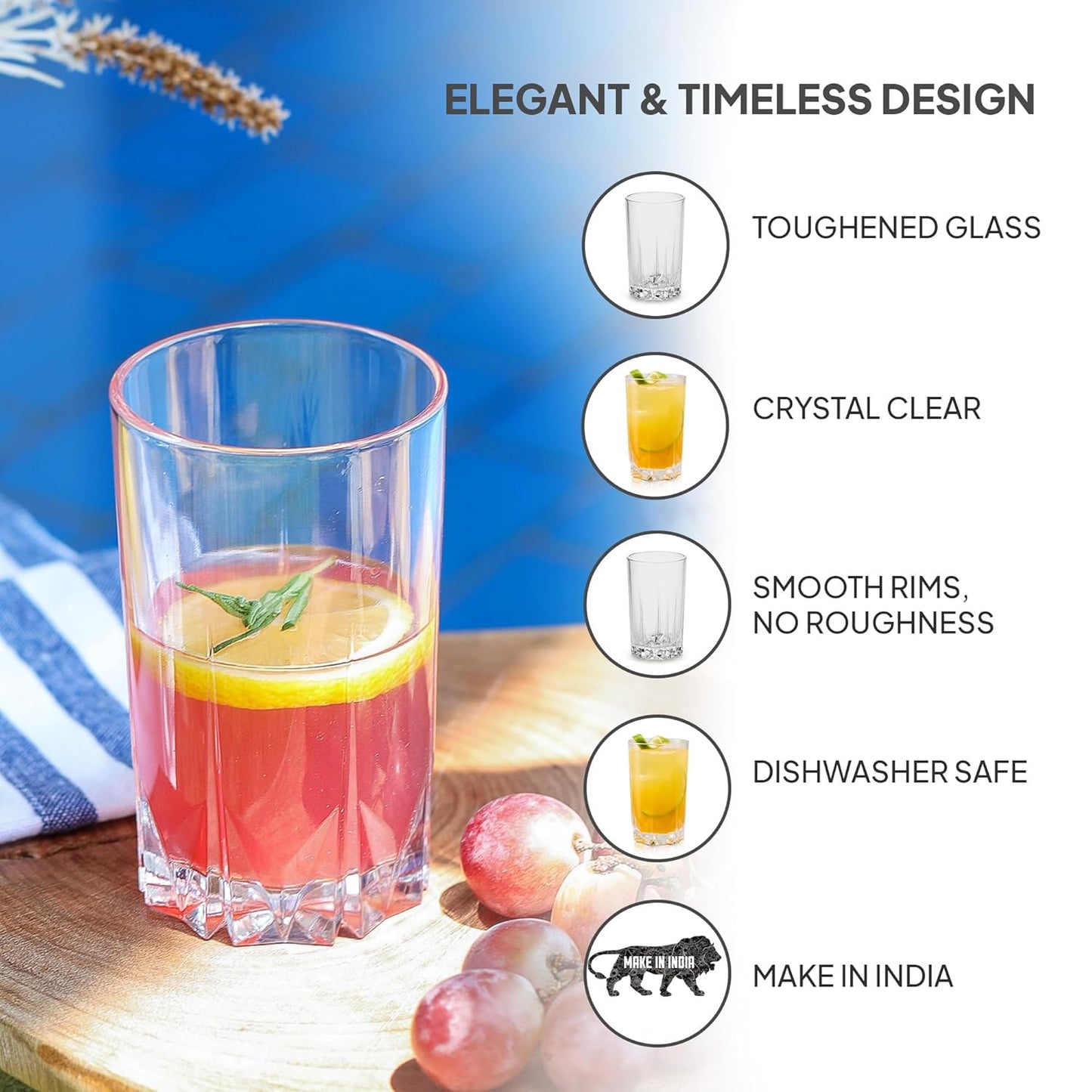 CELLO Estonia Glass Tumbler Set 310 ml Set of 6