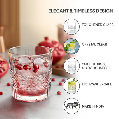 CELLO Brilliant Tumbler Glass Set of 6, 325ml Each