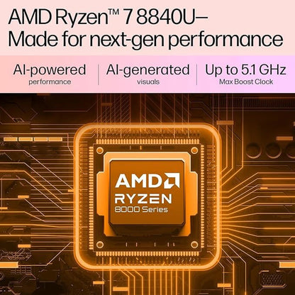 HP PAVILION 13-bg0017AU AMD Ryzen 7 Octa Core 8840U - (16 GB/512 GB SSD/Windows 11 Home), Laptop (13.3 Inch, Silver, With MS Office)