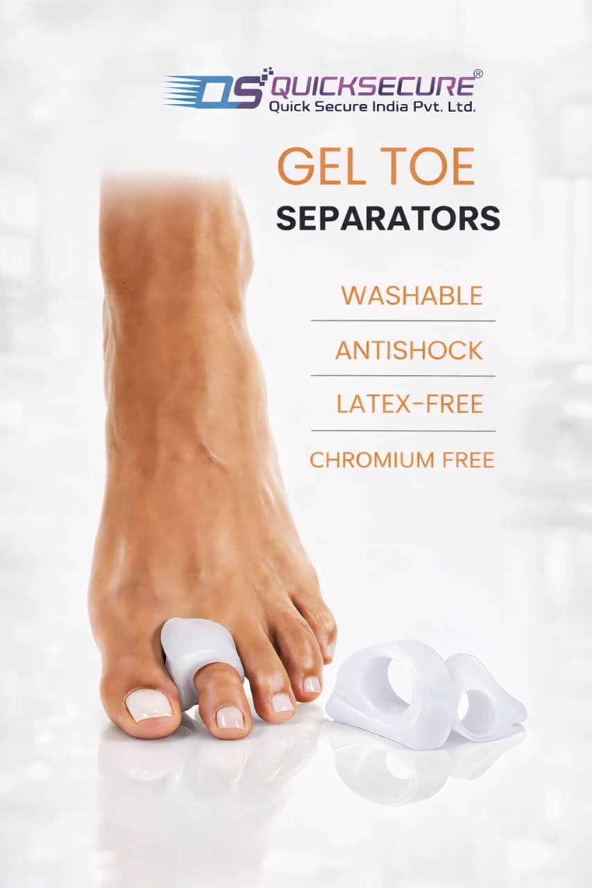 Quick Secure Silicone Gel Toe Separator Ring 1 Pair