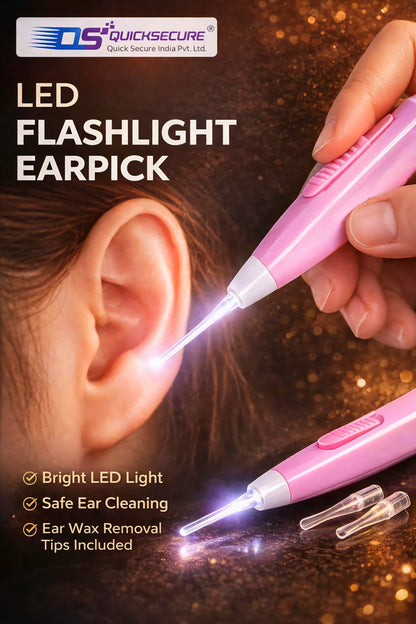 Quick Secure Earpick LED Flashlight Ear pick for Ear Wax Remover and Cleaner