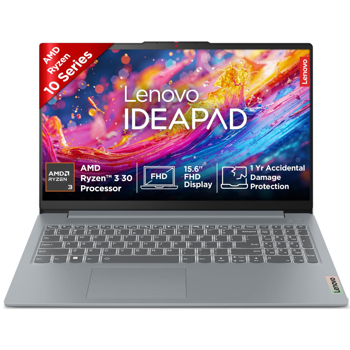 Lenovo IdeaPad Slim 3 Ryzen 3 30 15.6" (39.6cm) FHD Thin and Light Laptop (16GB RAM/512GB SSD/Windows 11/ Office 2024/Grey/1.6Kg)