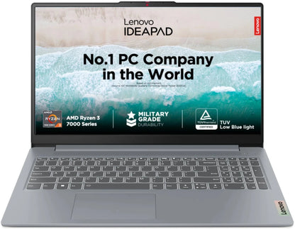 Lenovo IdeaPad Slim 3 AMD Ryzen 3 Quad Core 7320U - (8 GB/512 GB SSD/Windows 11 Home) 15AMN8 Thin and Light Laptop (15.6 Inch, Arctic Grey, 1.62 kg, With MS Office)
