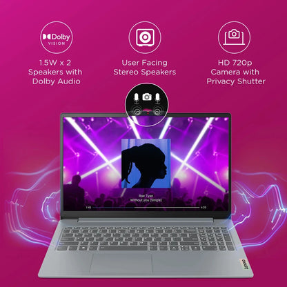 Lenovo IdeaPad Slim 3 AMD Ryzen 3 Quad Core 7320U - (8 GB/512 GB SSD/Windows 11 Home) 15AMN8 Thin and Light Laptop (15.6 Inch, Arctic Grey, 1.62 kg, With MS Office)
