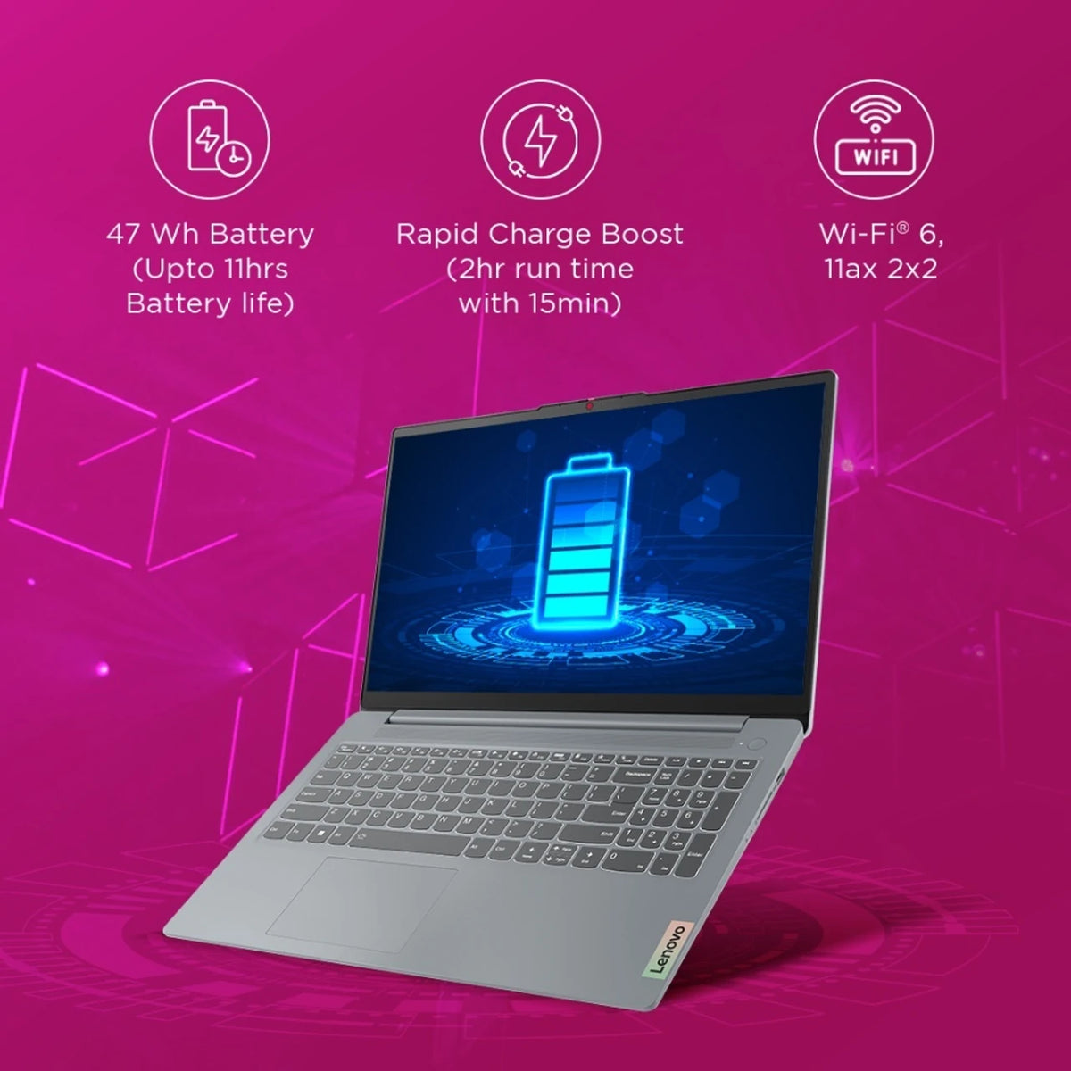 Lenovo IdeaPad Slim 3 Intel Core i3 13th Gen 1315U - (8 GB/512 GB SSD/Windows 11 Home) IdeaPad Slim 3 15IRU8 Thin and Light Laptop (15.6 inch, Arctic Grey, 1.62 kg, With MS Office)