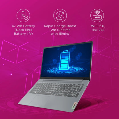 Lenovo IdeaPad Slim 3 Intel Core i3 13th Gen 1315U - (8 GB/512 GB SSD/Windows 11 Home) IdeaPad Slim 3 15IRU8 Thin and Light Laptop (15.6 inch, Arctic Grey, 1.62 kg, With MS Office)