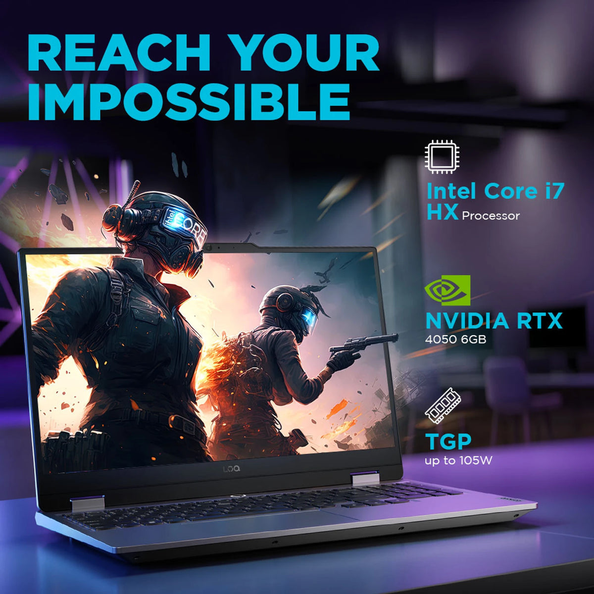 Lenovo LOQ Intel Core i7 13th Gen 13645HX - (16 GB/512 GB SSD/Windows 11 Home/6 GB Graphics/NVIDIA GeForce RTX 4050) LOQ Gaming Laptop (15.6 inch, Luna Grey, 2.38 kg, With MS Office)