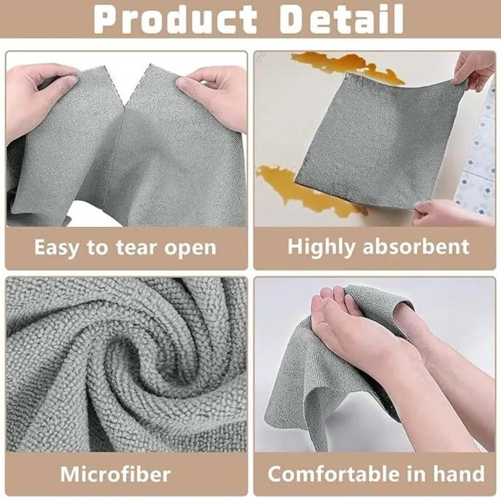 Microfiber Cleaning Cloth Roll 20 Pcs Cleaning Accessories