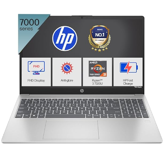HP 15, AMD Ryzen 3 7320U (8GB LPDDR5, 512GB SSD)