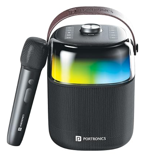 Portronics Dash 4 50W Wireless Bluetooth Party Speaker with Karaoke Mic