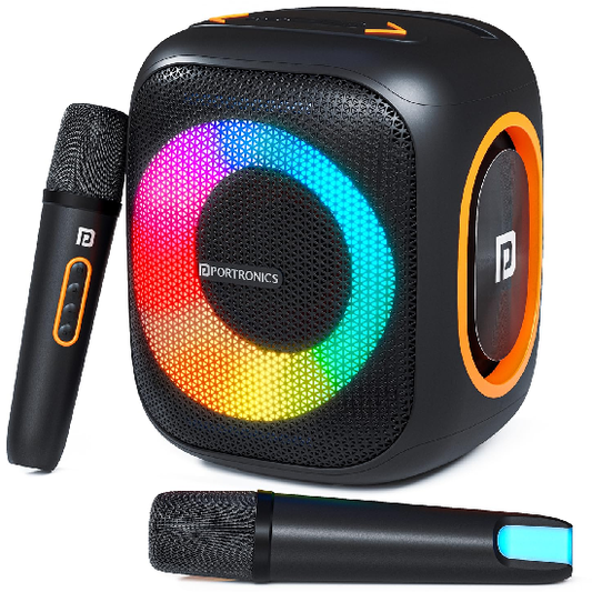 Portronics Dash 10 50W Wireless Bluetooth Party Speaker With Dual Wireless Karaoke Mic