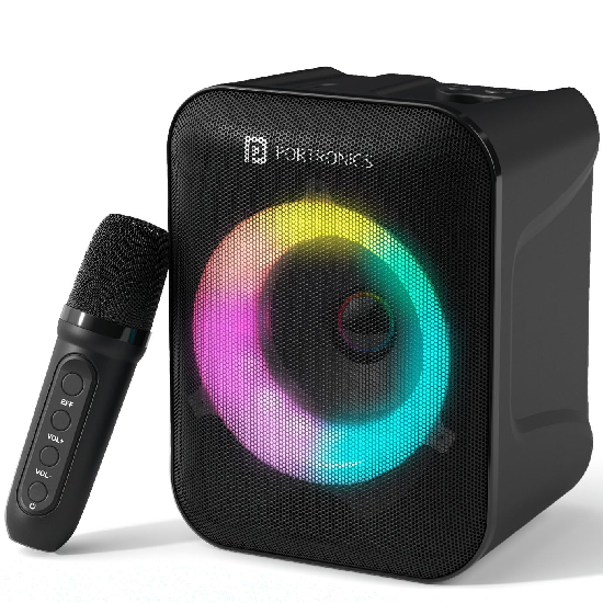 Portronics Apollo One 20W Wireless Bluetooth Portable Speaker with Wireless Karaoke Mic