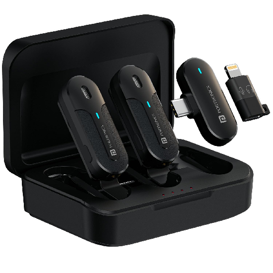 Portronics Vlogmate 2 Dual Wireless Microphone with Type C & 8 Pin Receiver