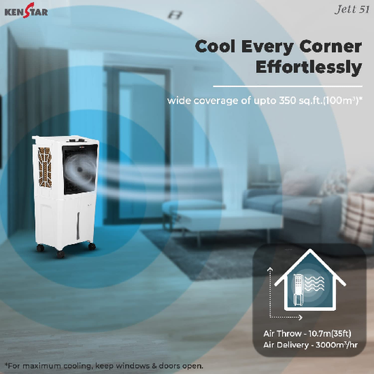 Kenstar JETT HC 51 Personal Desert Air Water Cooler 51L, 170 Watts