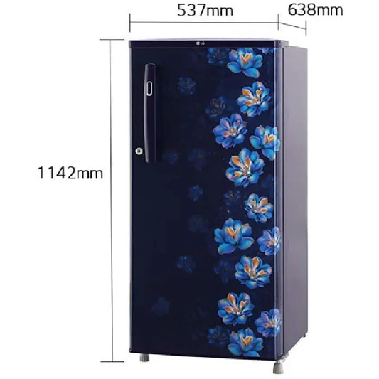 LG 185 L Single Door 1 Star Refrigerator Blue Jasmine, GL-B199OBJB