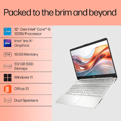HP 15s, 12th Gen Intel Core i5-1235U,16GB DDR4, 512GB SSD
