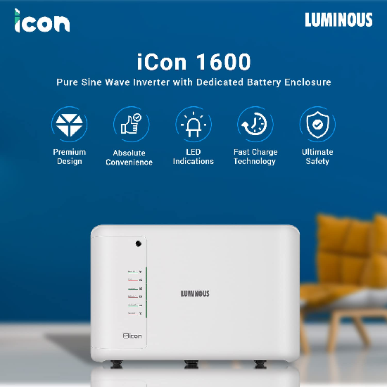 Luminous iCon 1600 Pure Sine Wave 1400VA/12V Advanced LCD Display