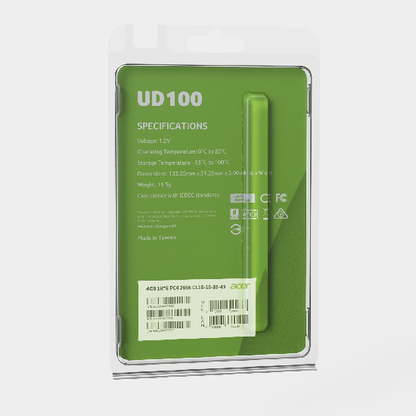 Acer UD100 U-DIMM 2666MHz 4GB 19-19-19-43 1R*8