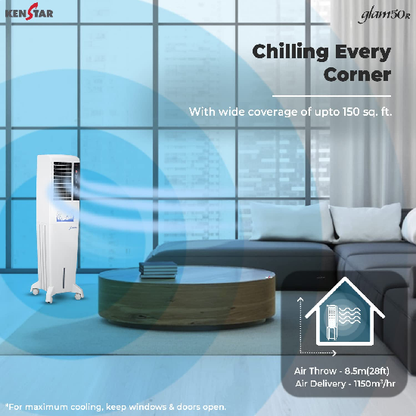 Kenstar GLAM HC 50 RE Tower Air Water Cooler 50L, 175 Watts