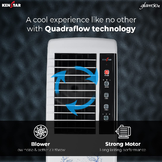 Kenstar GLAM HC 50 RE Tower Air Water Cooler 50L, 175 Watts