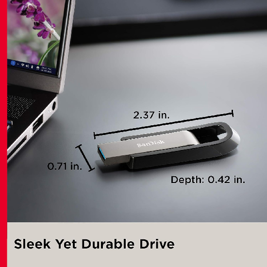 SanDisk Extreme 128GB, USB 3.2, Flash Drive 400MB/s