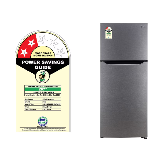 LG 242L, 2 Star, Smart Inverter Compressor Double Door Refrigerator