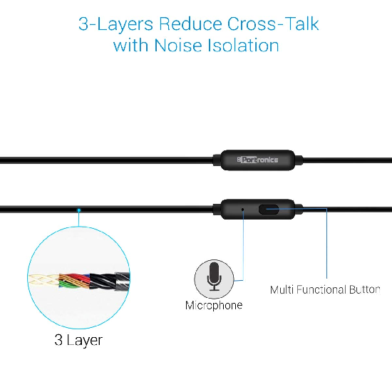 Portronics Conch Beta Wired in Ear Earphones 3.5mm