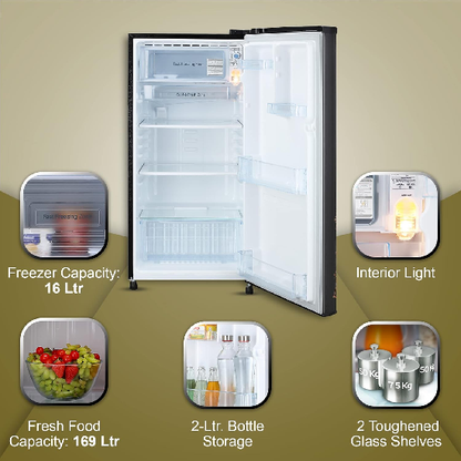LG 185 L 3 Direct-Cool Single-Door Refrigerator GL-B199OERD