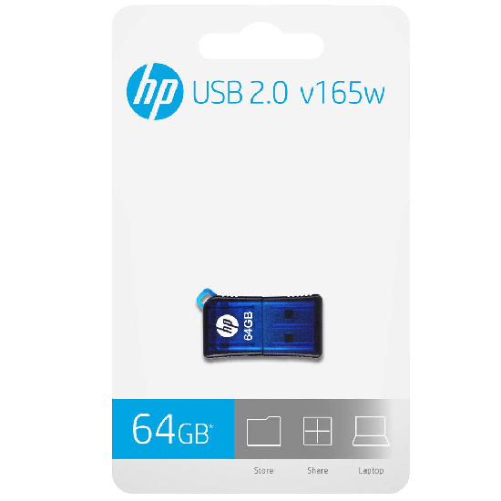 HP V165w 64GB USB 2.0 Pen Drive (Blue)