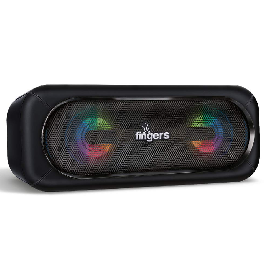 FINGERS SuperLit 10 Watt Truly Wireless Bluetooth Portable Speaker, Black