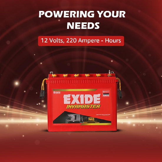 EXIDE INVAMASTER IMTT2300, 12V 220Ah Tall Tubular Inverter Battery