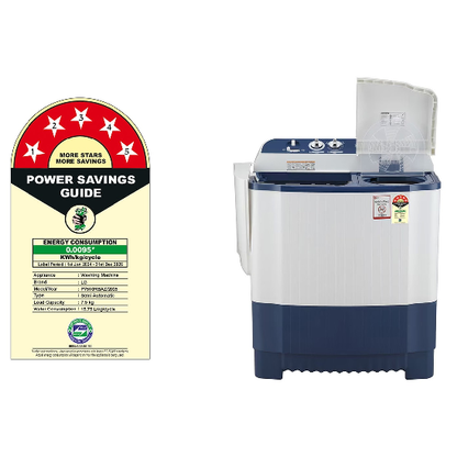 LG 7.5Kg, Semi Automatic Washing Machine Dark Blue