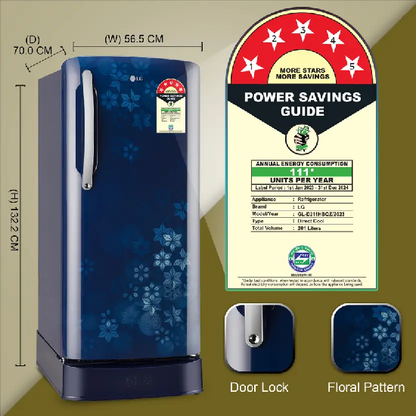 LG 201 L Direct Cool Single Door 5 Star Refrigerator