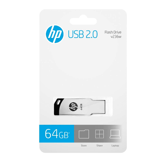HP v236w USB 2.0 64GB Pen Drive, Metal
