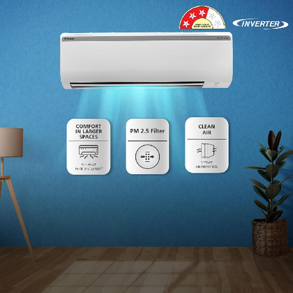 Daikin 1.5 Ton 3 Star Inverter Split AC FTKY50UV, White